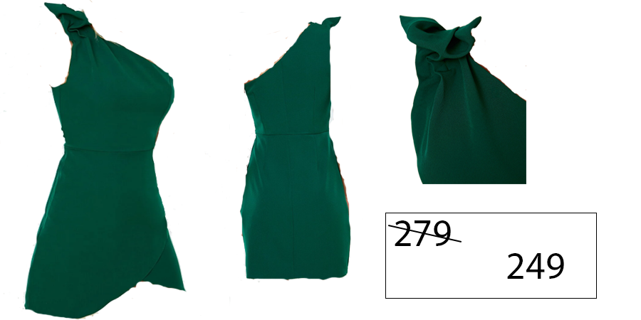 TRENDYOLMİLLA Zümrüt Yeşili Yaka Detaylı Elbise